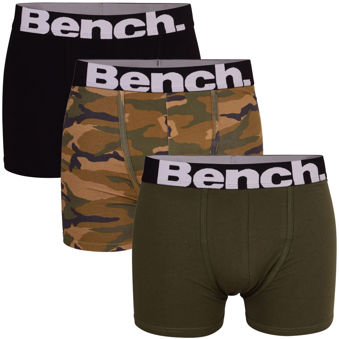 Bench 3 Pack Men's Boxers Underwear Boxer Shorts Under Pants Gift Set Blue  Red -  UK