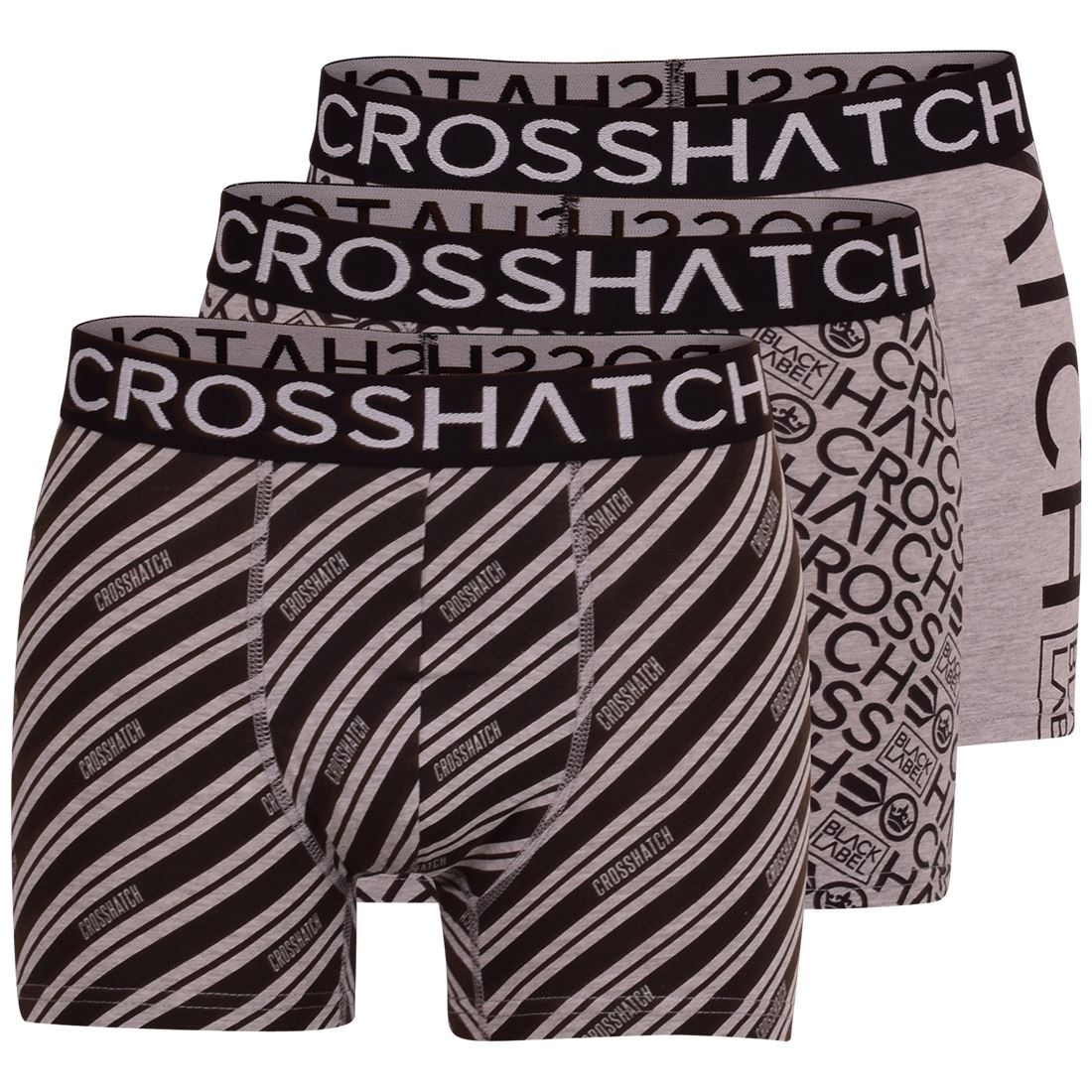 3 Pack Crosshatch Mens Designer Boxer Shorts Boxers Underwear 