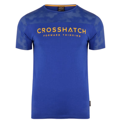 Crosshatch Mens Designer T-Shirt Camo Panel Branded Tee Crew Neck Short Sleeve Top