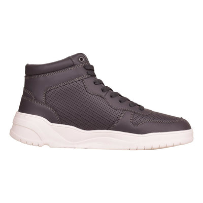 Crosshatch Mens High Top Plain Trainers Shoes Lace Up High Tops Ankle Boots with White Outer Sole