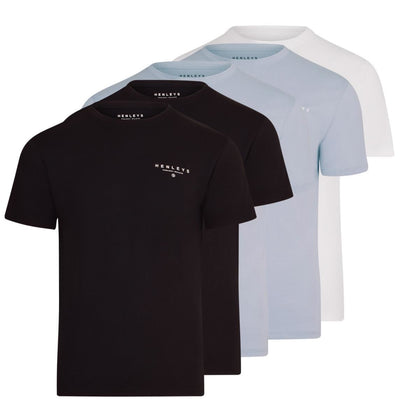 Henleys Mens 5 Pack Mulitpack T Shirt Bundle Classic Basic Crew Neck Plain T Shirt Top 5 Pack