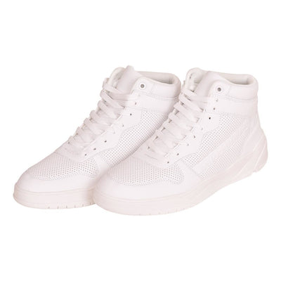 Crosshatch Mens High Top Plain Trainers Shoes Lace Up High Tops Ankle Boots with White Outer Sole