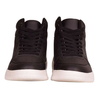 Crosshatch Mens High Top Plain Trainers Shoes Lace Up High Tops Ankle Boots with White Outer Sole