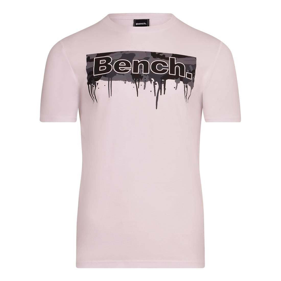 Bench Mens Crew Neck T Shirt Camo Drip Design 100% Cotton Designer Logo Short Sleeves Casual Top