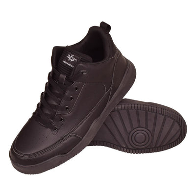 Loyalty And Faith Mens All Black Plain Trainers Lace Up Hi Top Trainers Lace Fastening Cushioned Black Sole Trainers