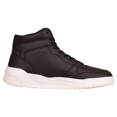 Crosshatch Mens High Top Plain Trainers Shoes Lace Up High Tops Ankle Boots with White Outer Sole