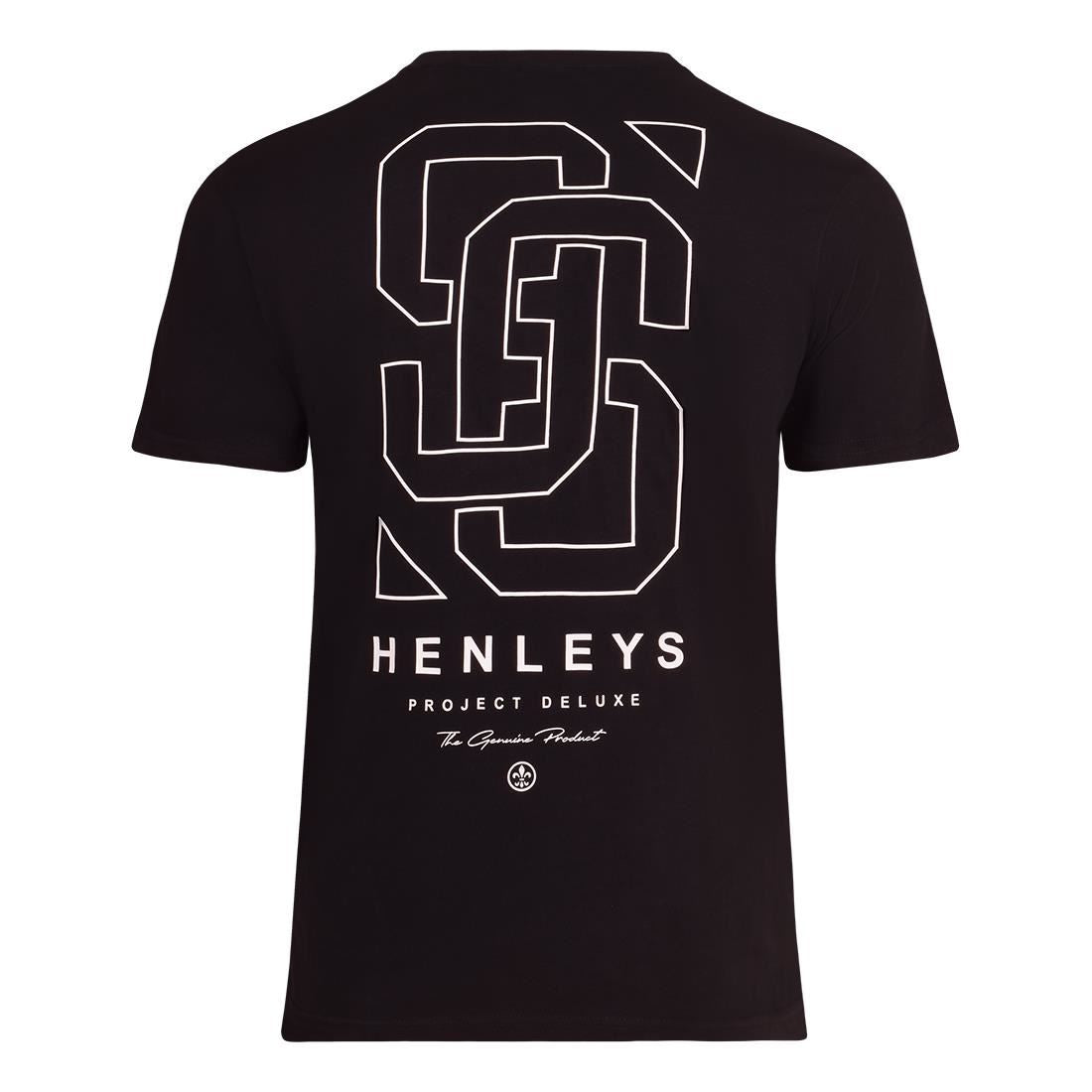 Henleys Mens Original Front and Back Logo Designer Crew Neck T Shirt Short Sleeve Casual Men's Tops Large Back Print