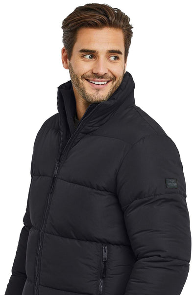 Closure London Mens Hooded Padded Quilted Warm Winter Jacket Khaki Green Coat Zip Pockets