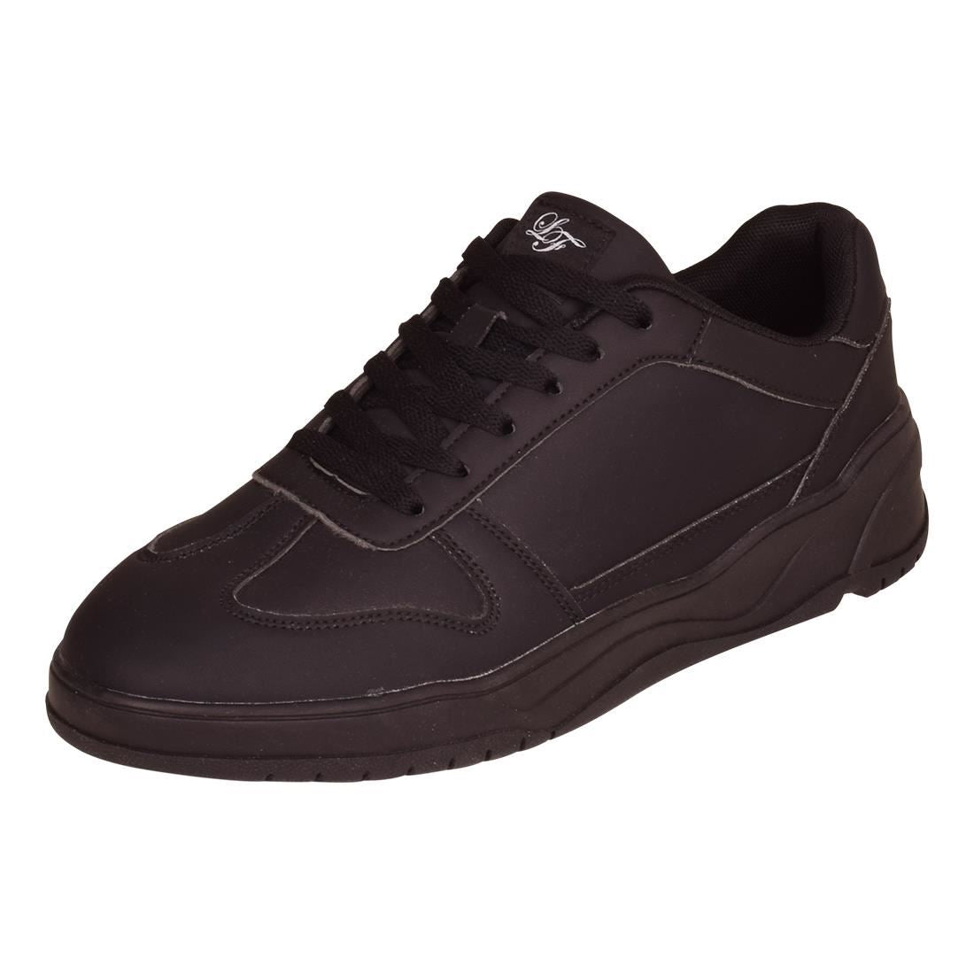 Loyalty And Faith Mens All Black Plain Low Lace Up Trainers Basic Casual Shoes Black Sole Ideal for Work, School, Everyday wear