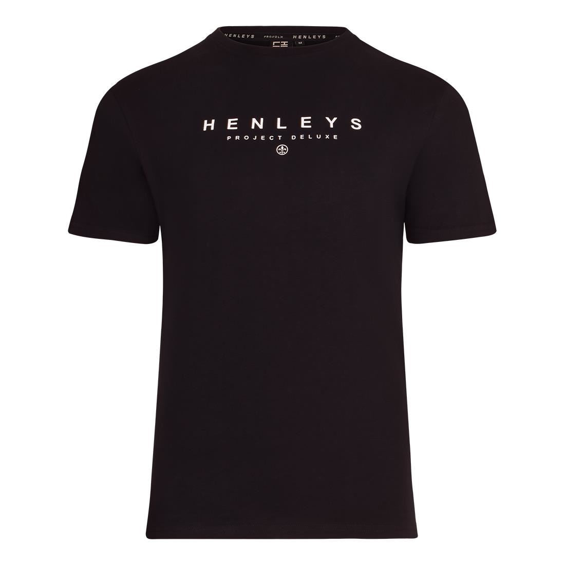 Henleys Mens Original Front and Back Logo Designer Crew Neck T Shirt Short Sleeve Casual Men's Tops Large Back Print