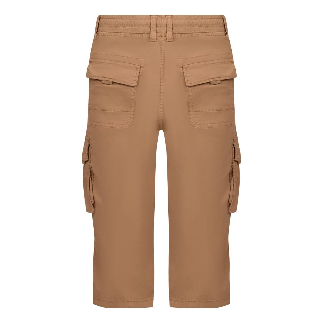 Mens High Quality 3/4 Long Summer Shorts Three Quarter Cargo Pockets Soft Cotton Pants Elasticated Waist Below the Knee Short