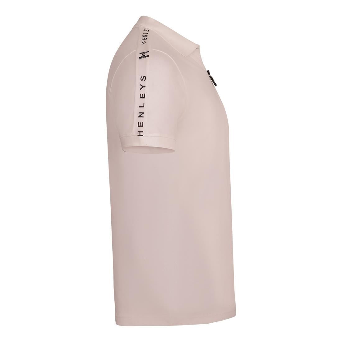 Henleys Mens 1/4 Zip Short Sleeve Pique Polo Shirt Quarter Zip Cotton T Shirt with Chest Logo