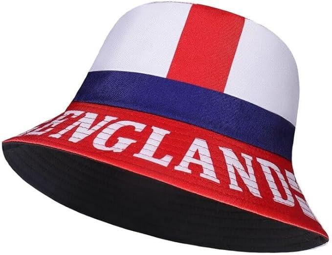 England Euro 2024 Bucket Hat St George Cross Flag Football Sun Hat UV Protection Reversible Fisherman Euros