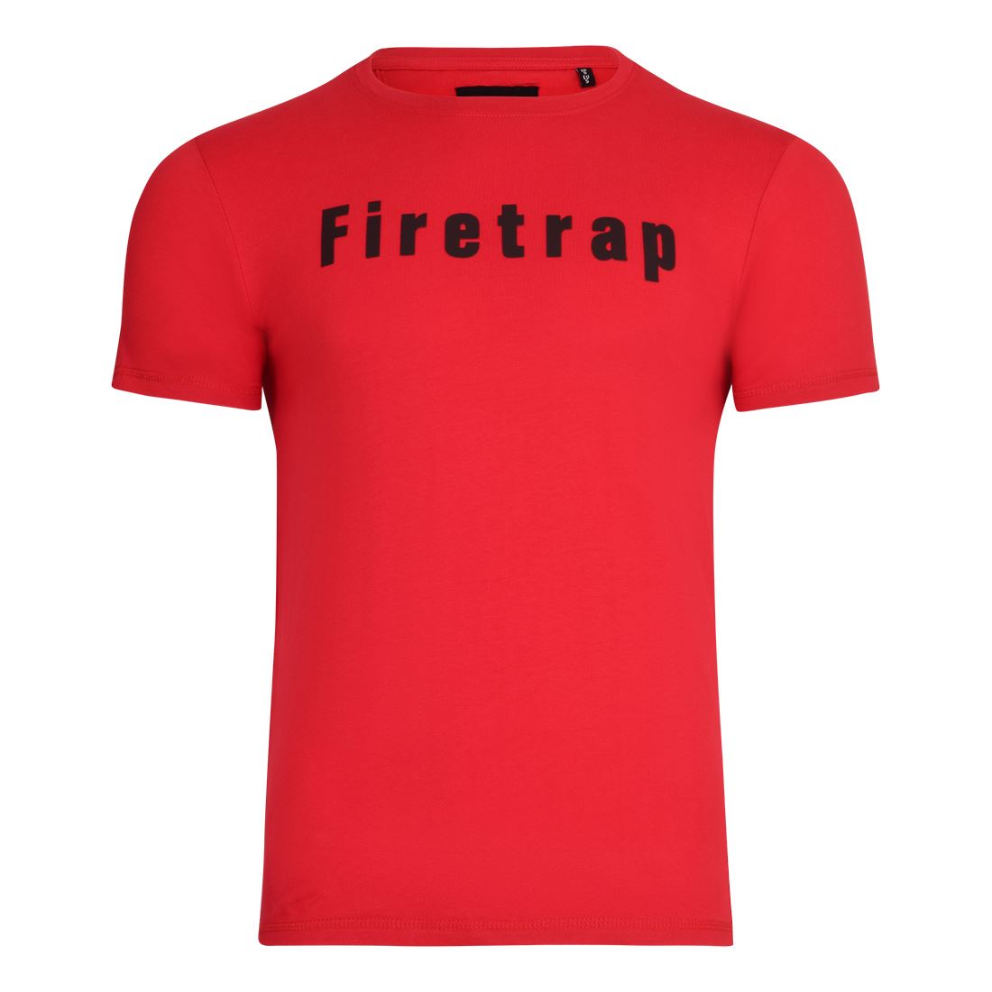 Mens Firetrap T-Shirt Designer Branded Chest Logo Short Sleeve Casual Cotton Black Red Sky Blue White Navy S M L XL XXL