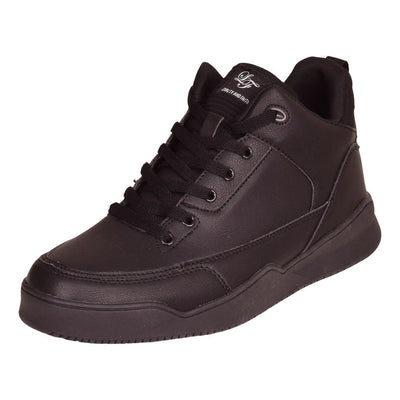 Loyalty And Faith Mens All Black Plain Trainers Lace Up Hi Top Trainers Lace Fastening Cushioned Black Sole Trainers