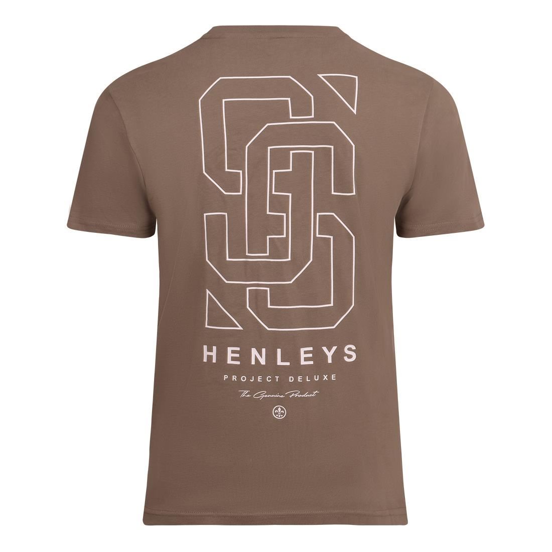 Henleys Mens Original Front and Back Logo Designer Crew Neck T Shirt Short Sleeve Casual Men's Tops Large Back Print