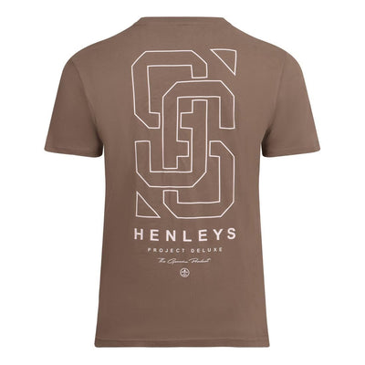 Henleys Mens Original Front and Back Logo Designer Crew Neck T Shirt Short Sleeve Casual Men's Tops Large Back Print