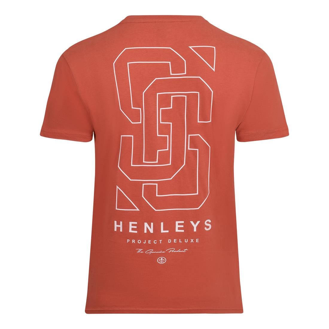 Henleys Mens Original Front and Back Logo Designer Crew Neck T Shirt Short Sleeve Casual Men's Tops Large Back Print