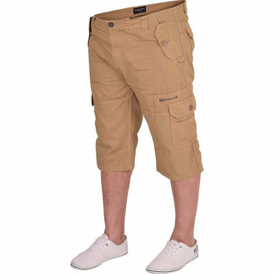 52_DNM Mens Heavy Duty Long Cotton Cargo Combat 3/4 Length Shorts Outdoor Casual Short Pockets