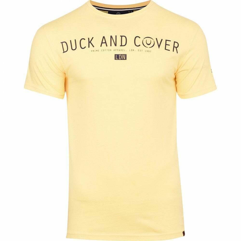 Duck and Cover Designer Mens Signature Logo Designer Short Sleeved T-Shirt Top