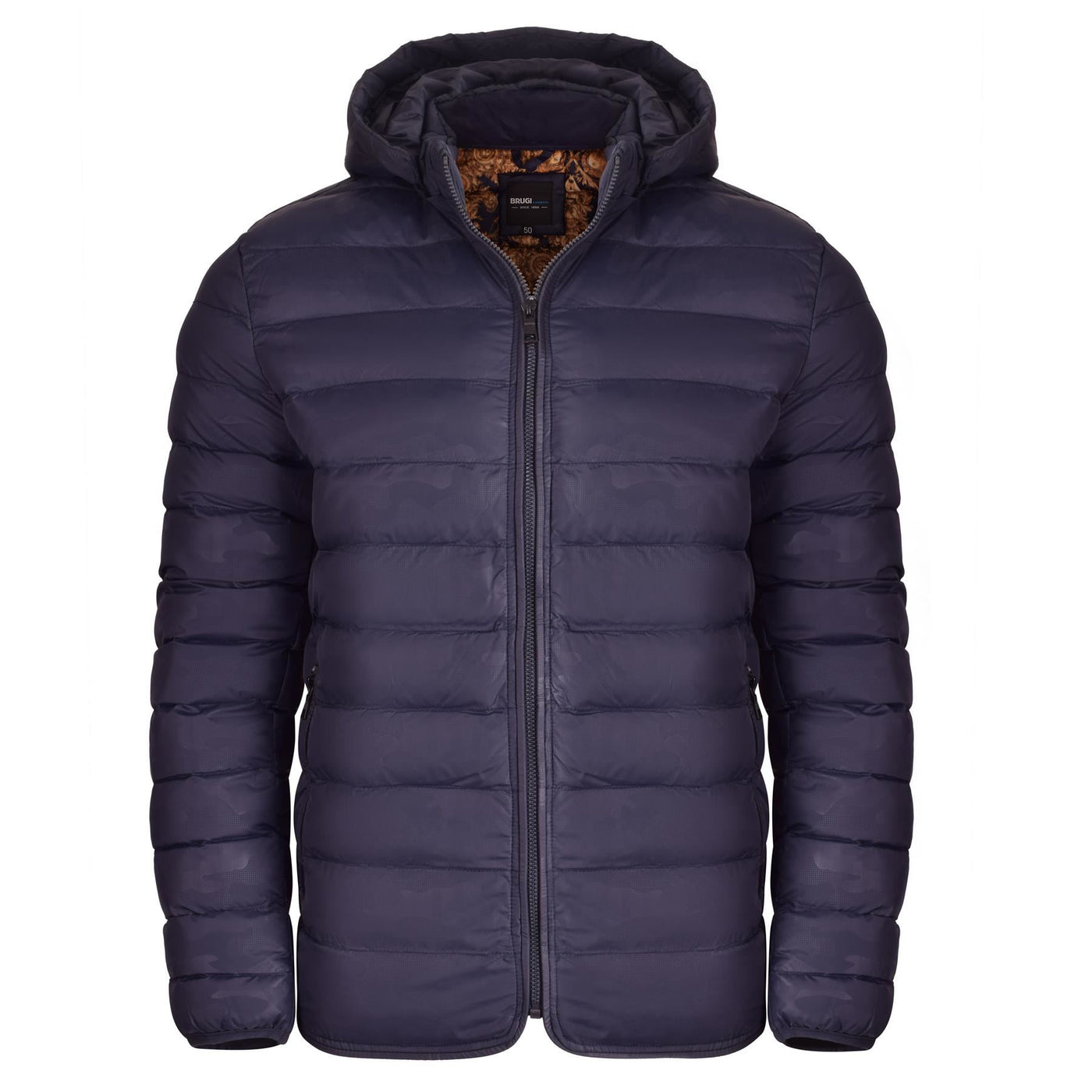 Spindle Mens Hooded Padded Quilted Puffer Jacket Winter Coat Zip Side Pockets- Detachable Hood