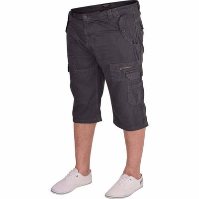 52_DNM Mens Heavy Duty Long Cotton Cargo Combat 3/4 Length Shorts Outdoor Casual Short Pockets